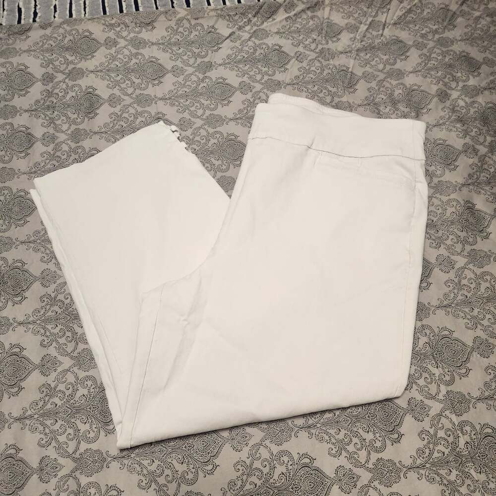 Allison Daley Pants Size 18 White Capri Side Slit